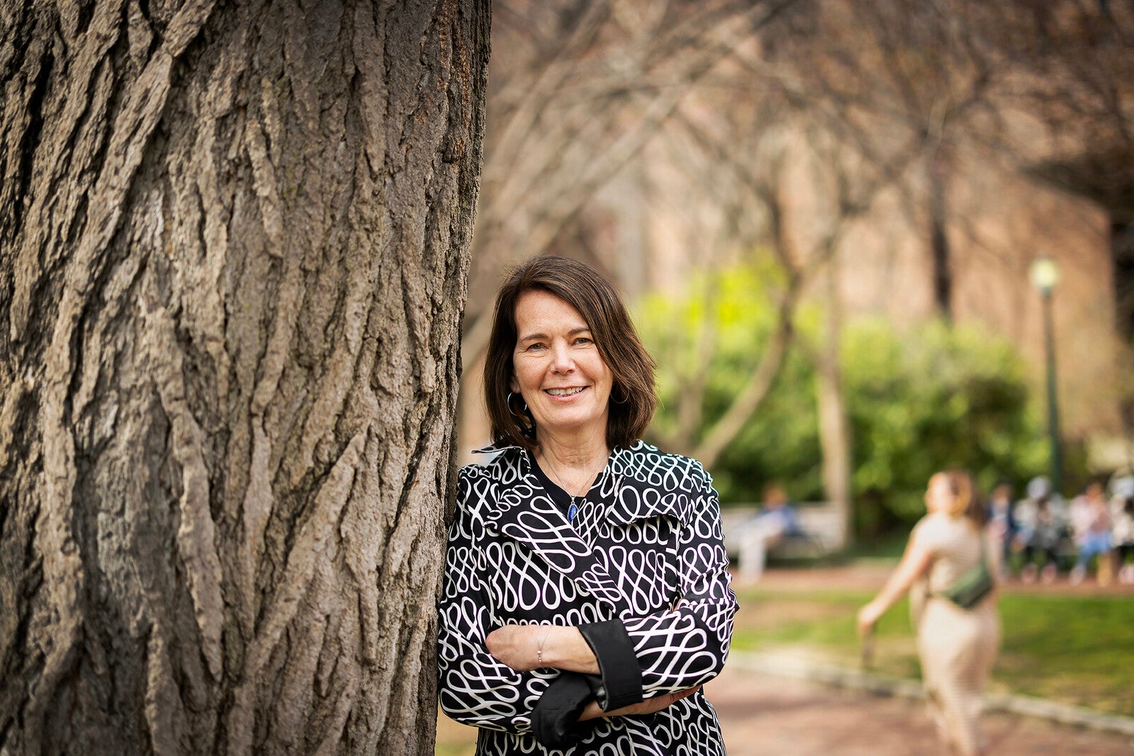 patricia ruiz on college green near a tree